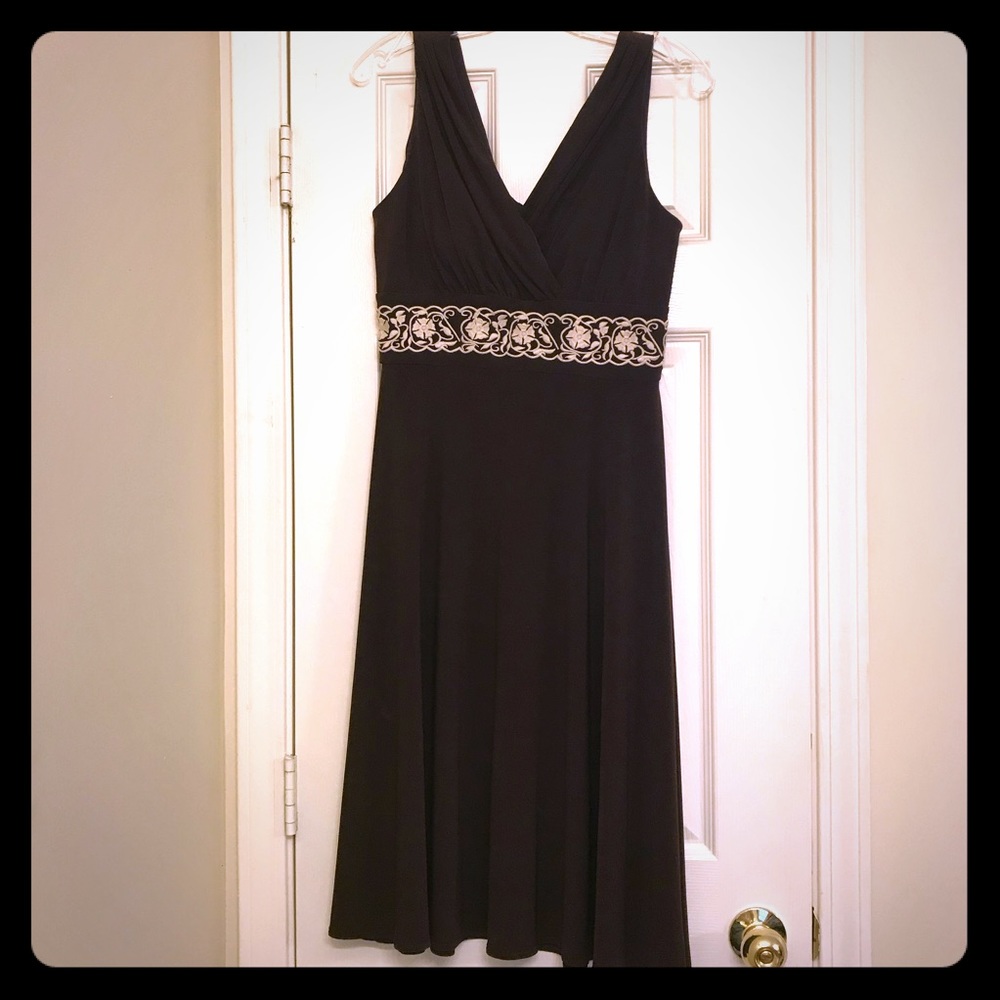 Chocolate Brown dress with embroidery